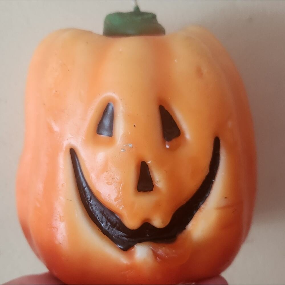 Vintage Halloween Pumpkin Candle 6 in tall
